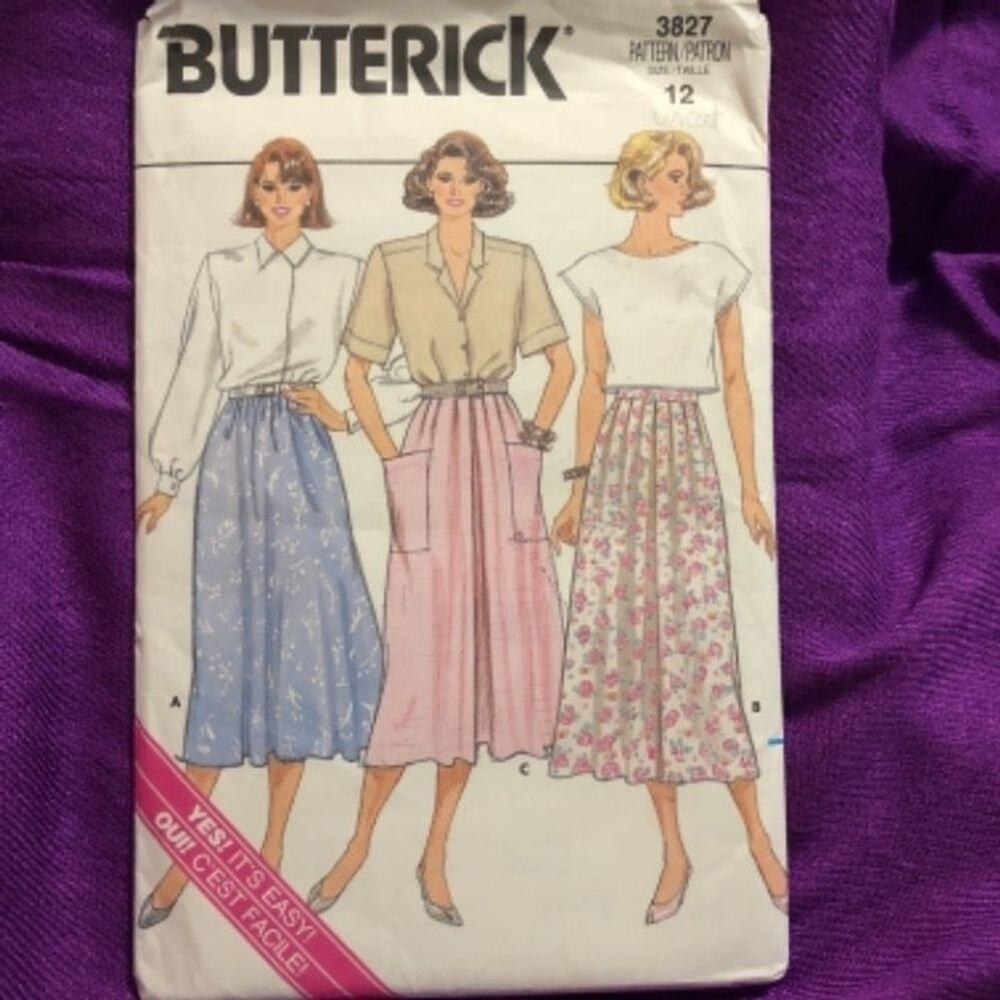 Butterick 3827 pattern maxi skirt pockets size 12